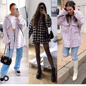 Hannah Houndstooth Shirt Jacket